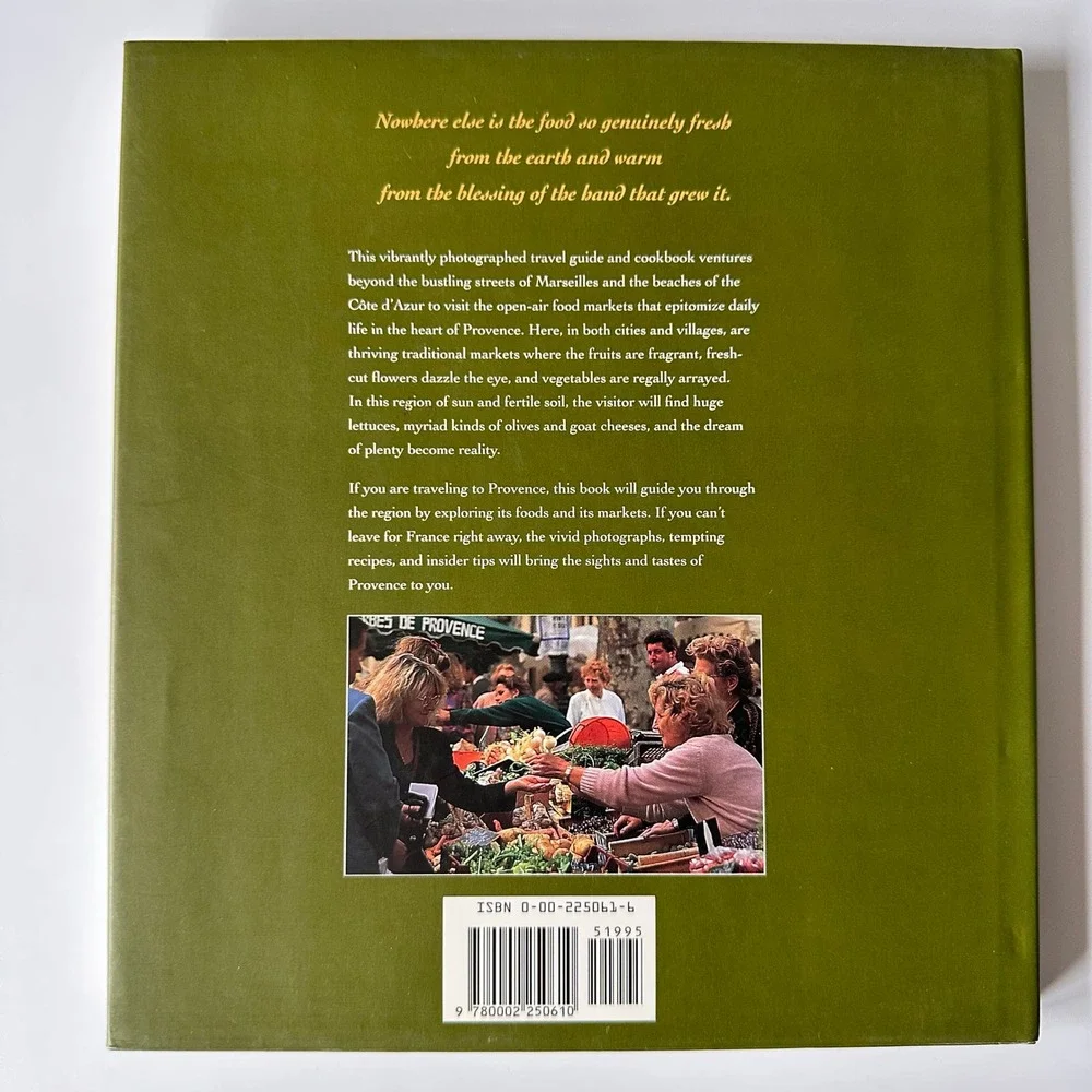 Markets of Provence Long 1996 Hardcover‎ Collins SF Culinary Travel DJ Very Good